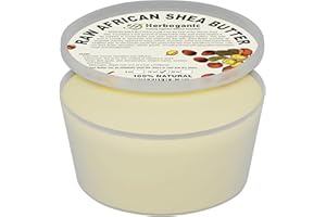 HERBOGANIC Pure African Shea Butter Raw Organic, White Ivory 100% Natural Unrefined | For Body & Hair Scalp Non GMO - 16 oz
