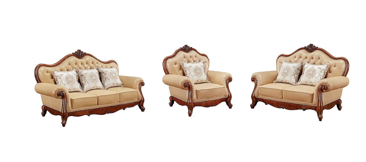 Shilpi Handicrafts Teak Wood Luxurious Look 3Seater Sofa Set Amazon.in Home & Kitchen