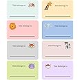 Mobiusea Creation Name Labels for Kids | This Belongs to Stickers | Perforated 3 x 1.75 Inch Large Tags | Book Plates Stickers | 300pcs Stickers for School Supplies, Teacher Supplies, 8 Designs