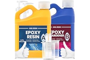 JHKL RESIN Epoxy Resin, 1 Gallon Epoxy Resin Kit Casting & Coating, Art Crafts, Crystal Clear and NO Yellowing & NO Bubble and Self Leveling Easy Mix 1:1 for DIY Jewelry Making, Wood & Resin Molds