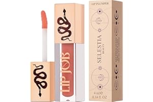 SELESTIA BEAUTY Lip Plumper Gloss Lip Job - Plumping Lip Gloss with Glossy Finish - Lip Pump Gloss with Hydrating & Smoothing Formula - 0.14 Fl Oz (Slinky Silk)