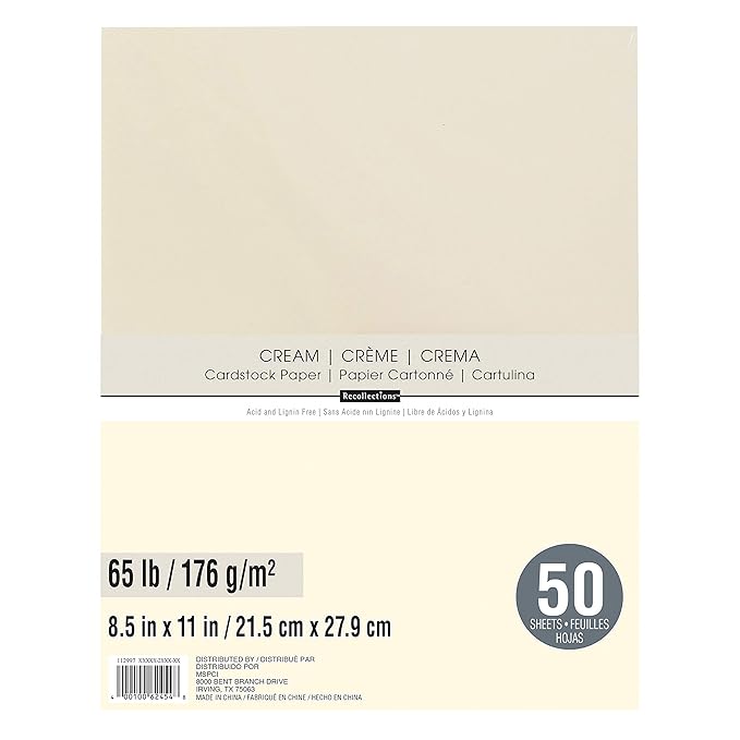 Recollections Cardstock Paper, 8 1/2 X 11 Cream 50 Sheets Review