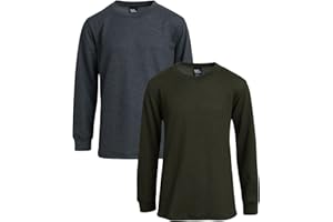 Quad Seven Boys Long Sleeve Shirts - 2 Pack Thermal Waffle Knit Crew Neck Youth Kids Boys Thermal Shirts (Sizes: 8-18)