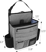 Luxja Front Car Seat Organizer Backpack with Laptop Sleeve Black Grey view 6