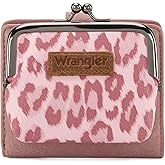 Montana West Wrangler Women's Wallet Leopard Print Wallets RFID-blocking Small Bifold Credit Card Holder with Kiss Clasp WG366-W116DPK