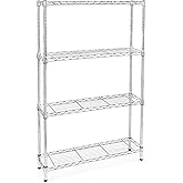Shelving Inc. 8" d x 36" w x 54" h Chrome Wire Shelving with 4 Tier Shelves, Weight Capacity 800lbs Per Shelf