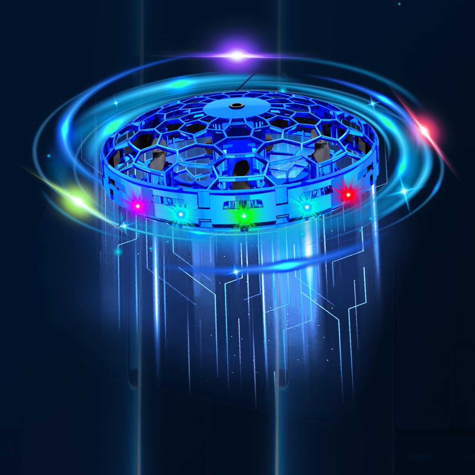 Photo 1 of Mini Drone For Kids,Hand Operated Small Drone Indoors&Outdoor,Colorful Stunts Flying Ball Toy,Stem Toys For Children,Birthday And Christmas Gift For 6 7 8 9 10 11 12+ Year Old Boys Or Girls?Blue?