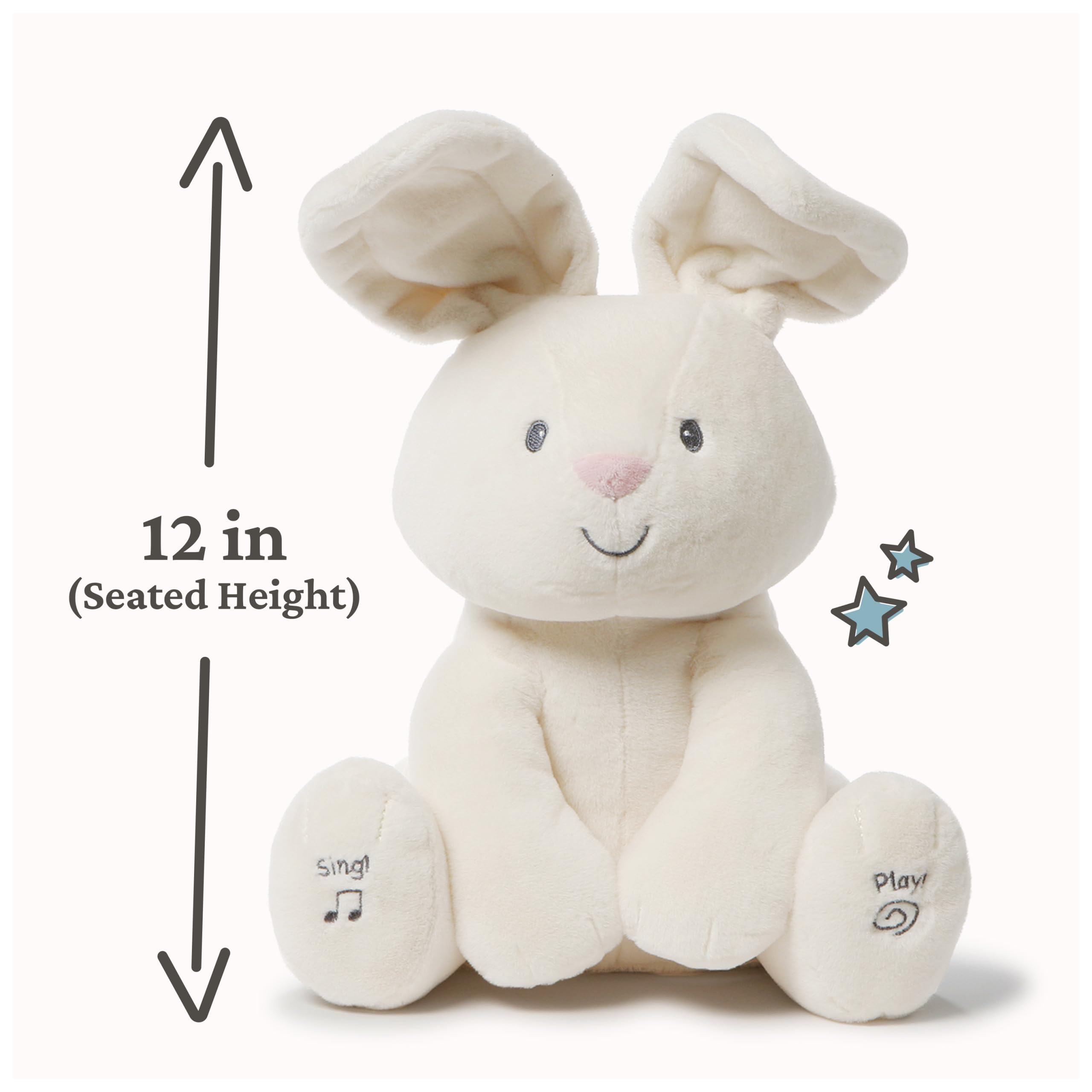 GUND Baby Flora The Bunny Animated Plush, Singing Stuffed Animal Toy for Ages 0 and Up, Cream, 12