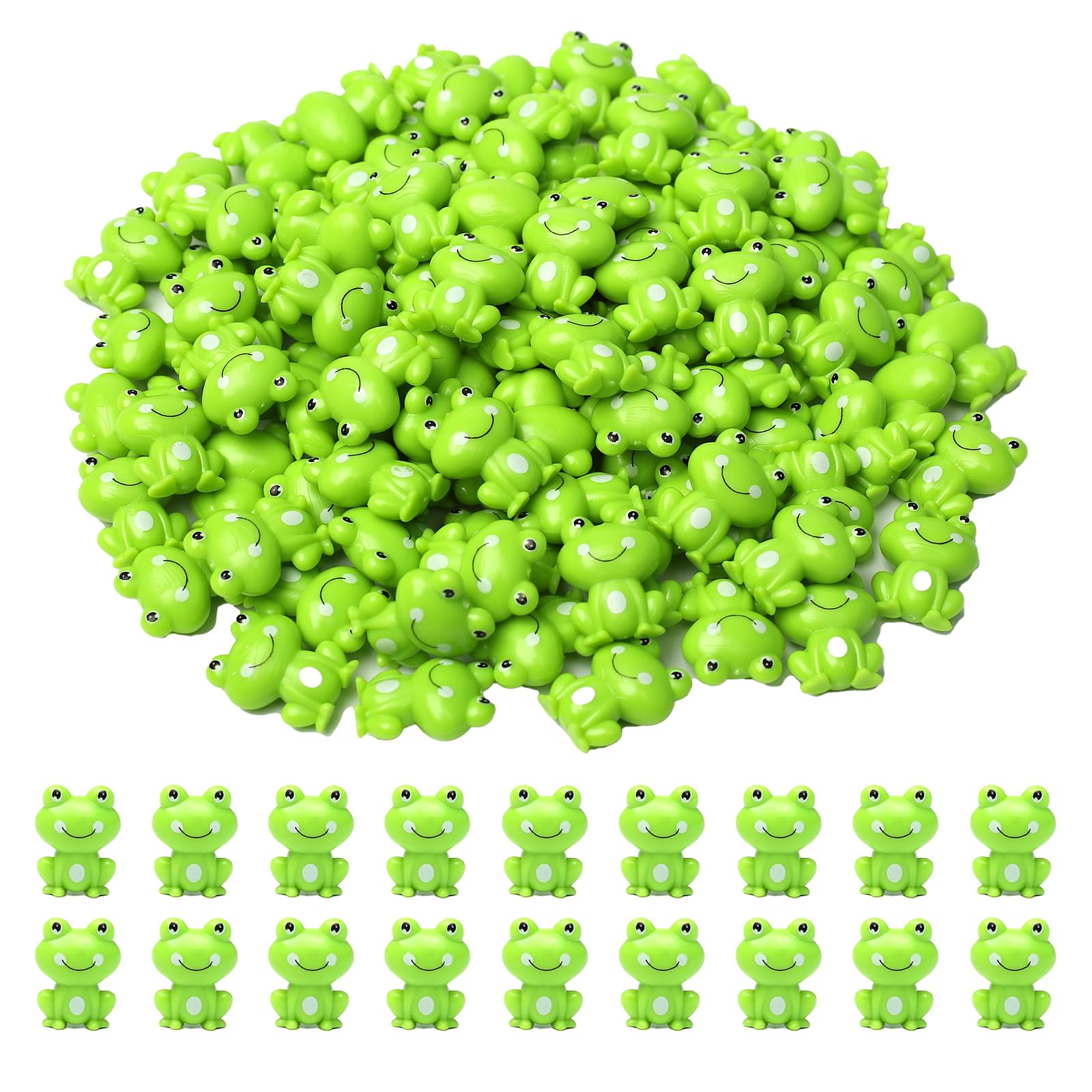 Photo 1 of FXMHEHBB 200 Pack Mini Green Plastic Frogs, Small Frog Figurine Tiny Frogs to Hide Fairy Garden Miniature Dollhouse Home Decor Frog Decorations