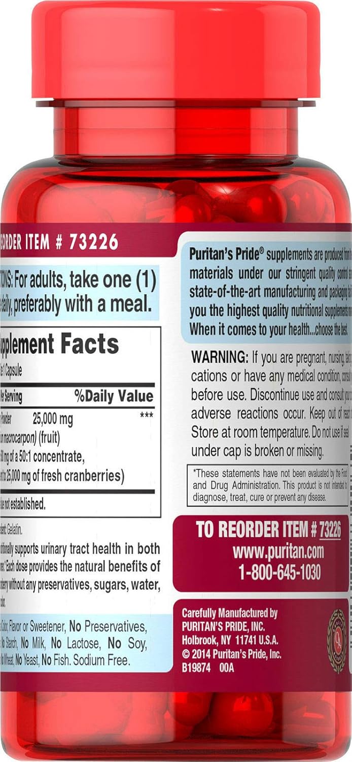 Puritan's Pride One A Day Cranberry Capsules, 120Count: Health & Personal Care