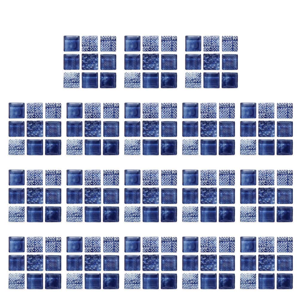 18pcs Kitchen Tile Sticker Self Adhesive Water Resistant Imitation Tile Decal Decorative Backsplash Wallpaper Sticker for Home Restaurant (Dark Blue,)