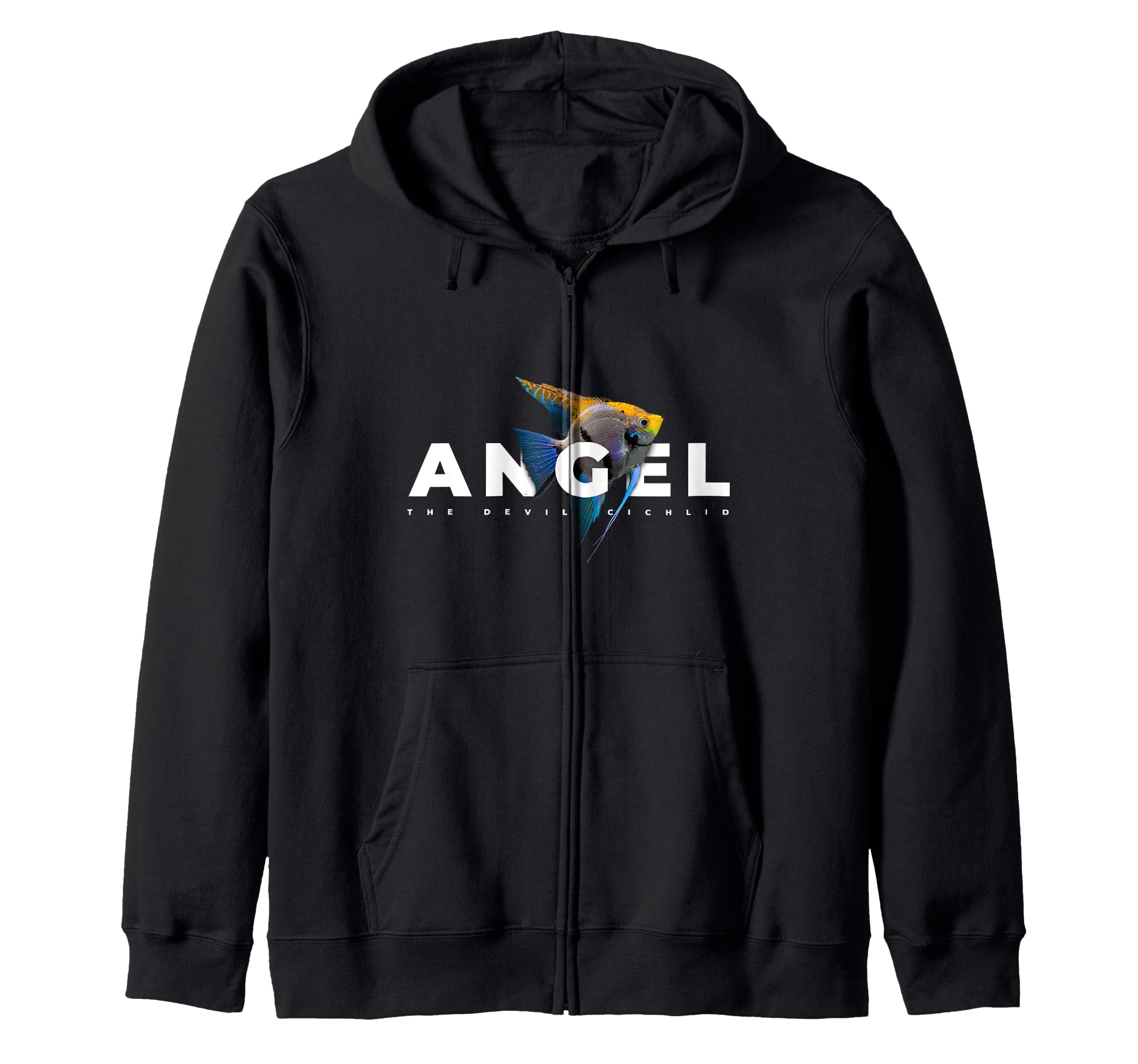 Angelfish Cichlid Aquarium Fish Zip Hoodie