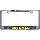 Superman Fly Chrome Metal License Plate Frame