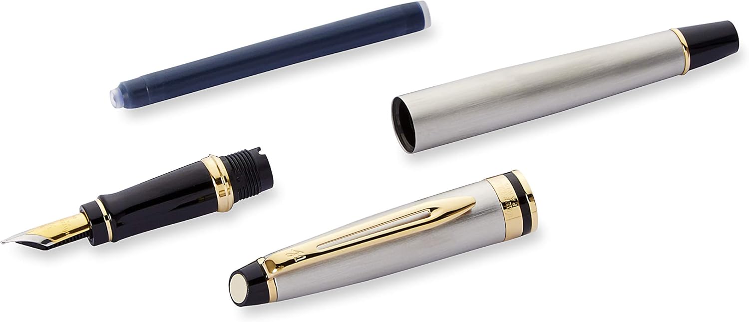 Waterman Expert Fountain Pen, Metal | Gold Trim, Medium Nib - Image 4
