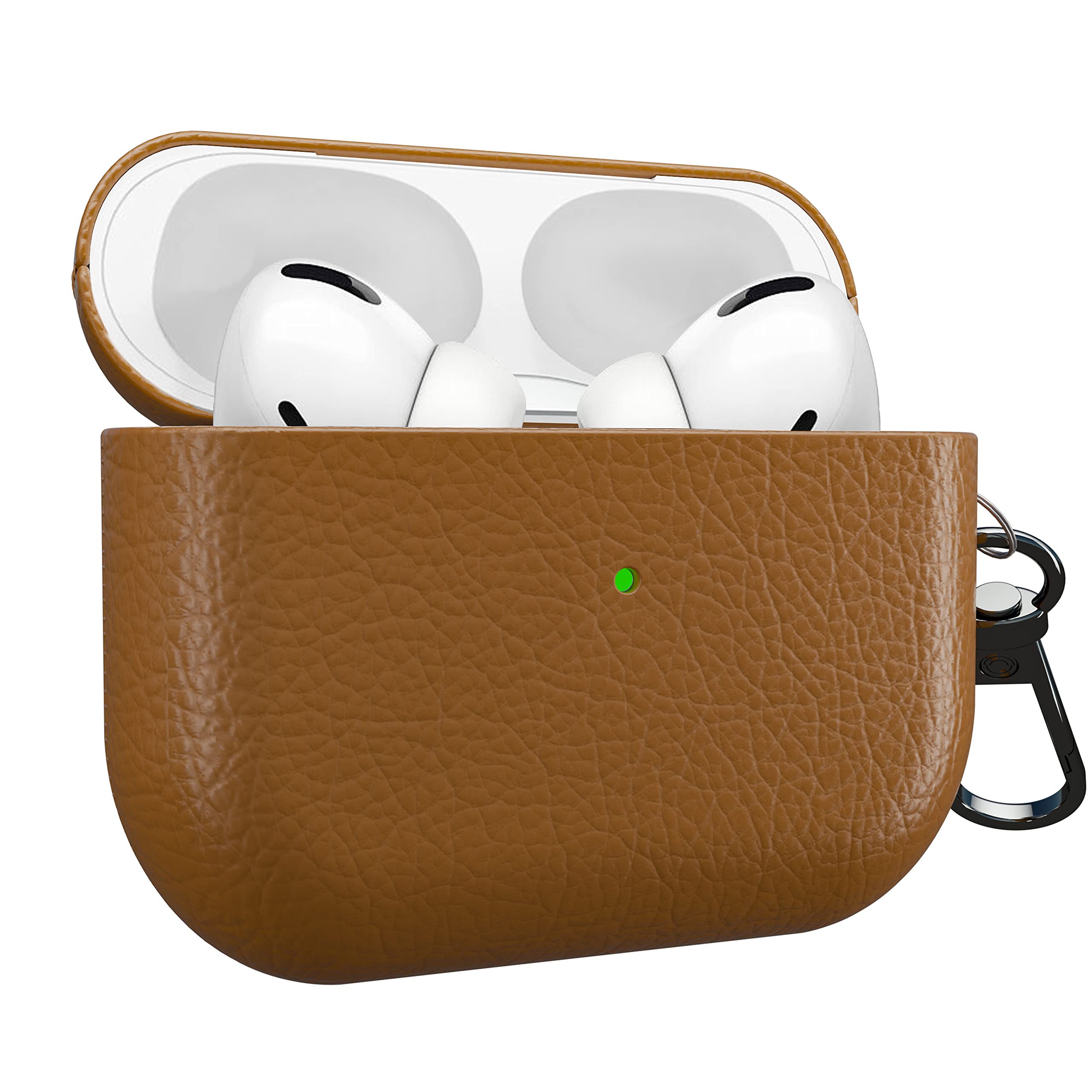 MyGadget Hard Case for Apple Airpods Pro 1th Generation - Anti-Slip & Shockproof Cover in Synthetic Leather for Bluetooth Earphones - Skin in Dark Brown