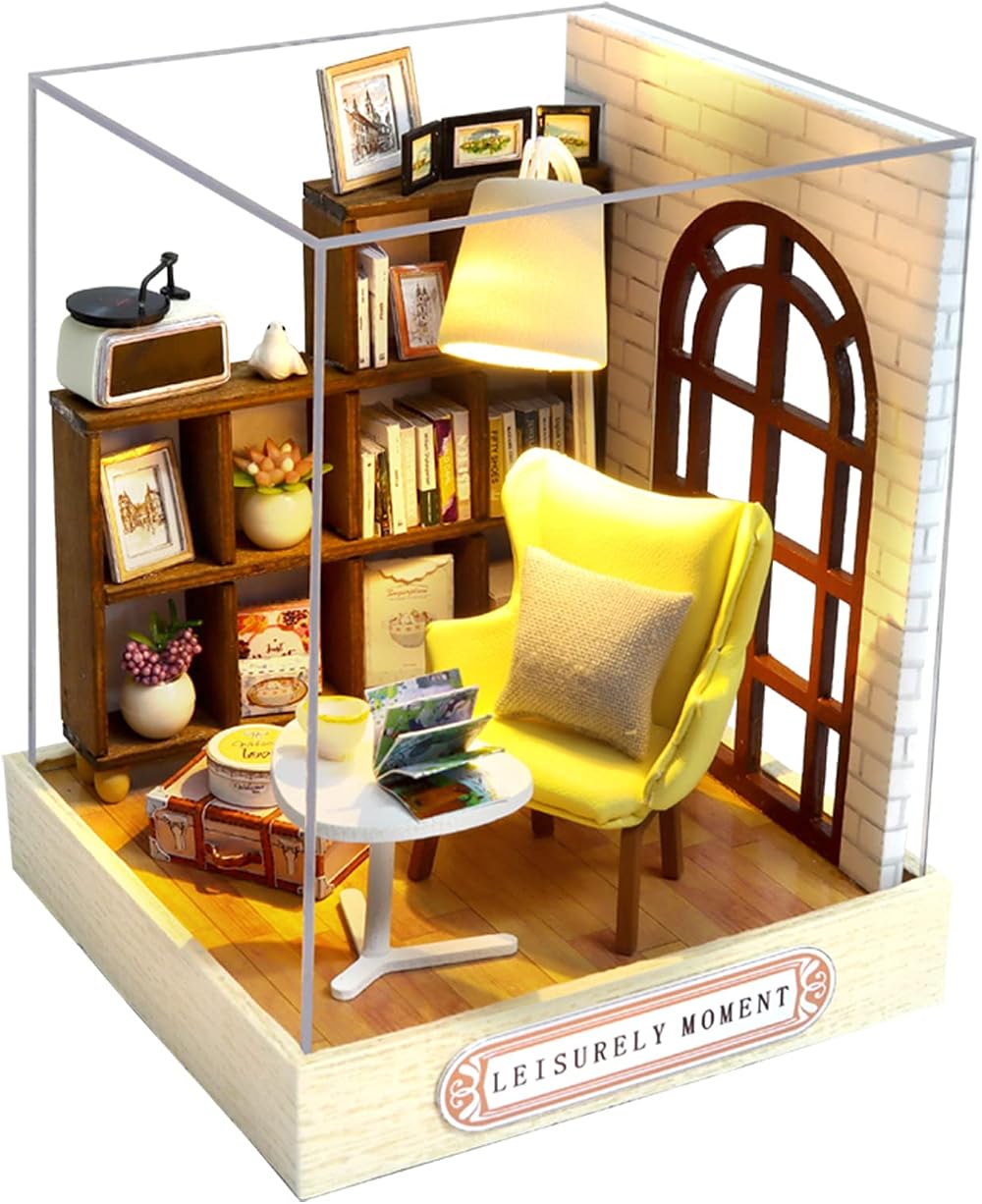 CUTEROOM DollHouse Kit Miniature with Furniture Dust Cover DIY Project