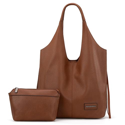 Montana West Purses and Handbags Slouchy Hobo Bags for Women Tassel Zipper Shoulder Top Handle Tote Vegan Leather MWC2-195DBR