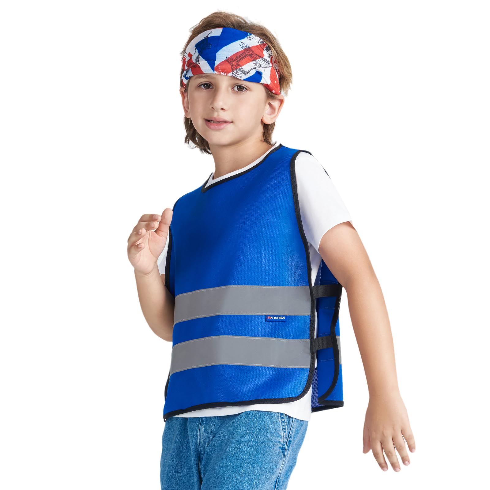 AYKRM Blue Hi Vis Vests for Kids 2-5 Year Kids High Visibility Reflective Vest blue High Vis Vests for Kids