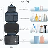 Maliton Foldable Hanging Toiletry Bag Large Travel Organizer Midnight Blue view 2