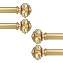 Amazon.com: KNOBWELL 4 Pack Empyrean Grace Golden Curtain Rod, 22 ...