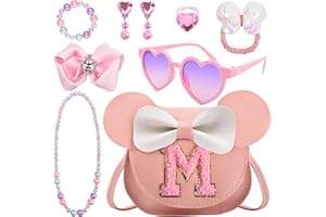 QZUNIQUE Purse Set Birthday Gift - 8PCS Mini Crossbody Bag with Necklace Bracelet Ring Sunglasses Earrings Hair Clip Hair Tie