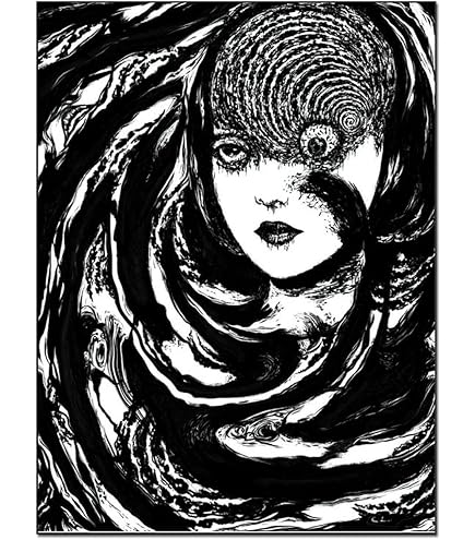 Amazon.com: Junji Ito Uzumaki Horror Manga Inspired Black And