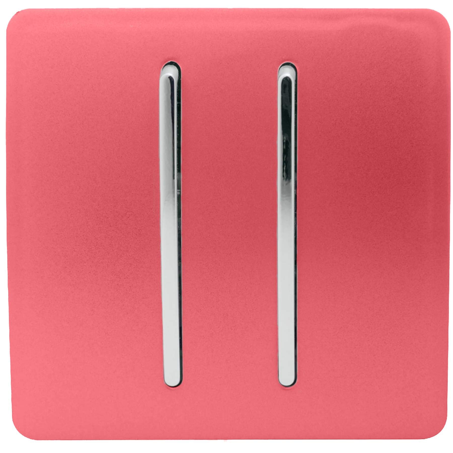 Trendi 2 Gang 1 Way Artistic Modern Glossy 10 Amp Rocker Tactile Light Switch Strawberry