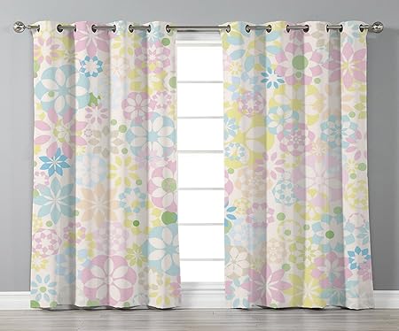 Thermal Insulated Blackout Grommet Window Curtains Pastel