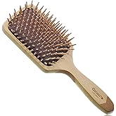 Giorgio Eco Friendly Wooden Bristle Hairbrush - Large Detangling Brush and Hair Growth Brush for Thick or Long Hair - Paddle Hair Brush Made with Anti Static Beechwood, Silicone Massage Cushion
