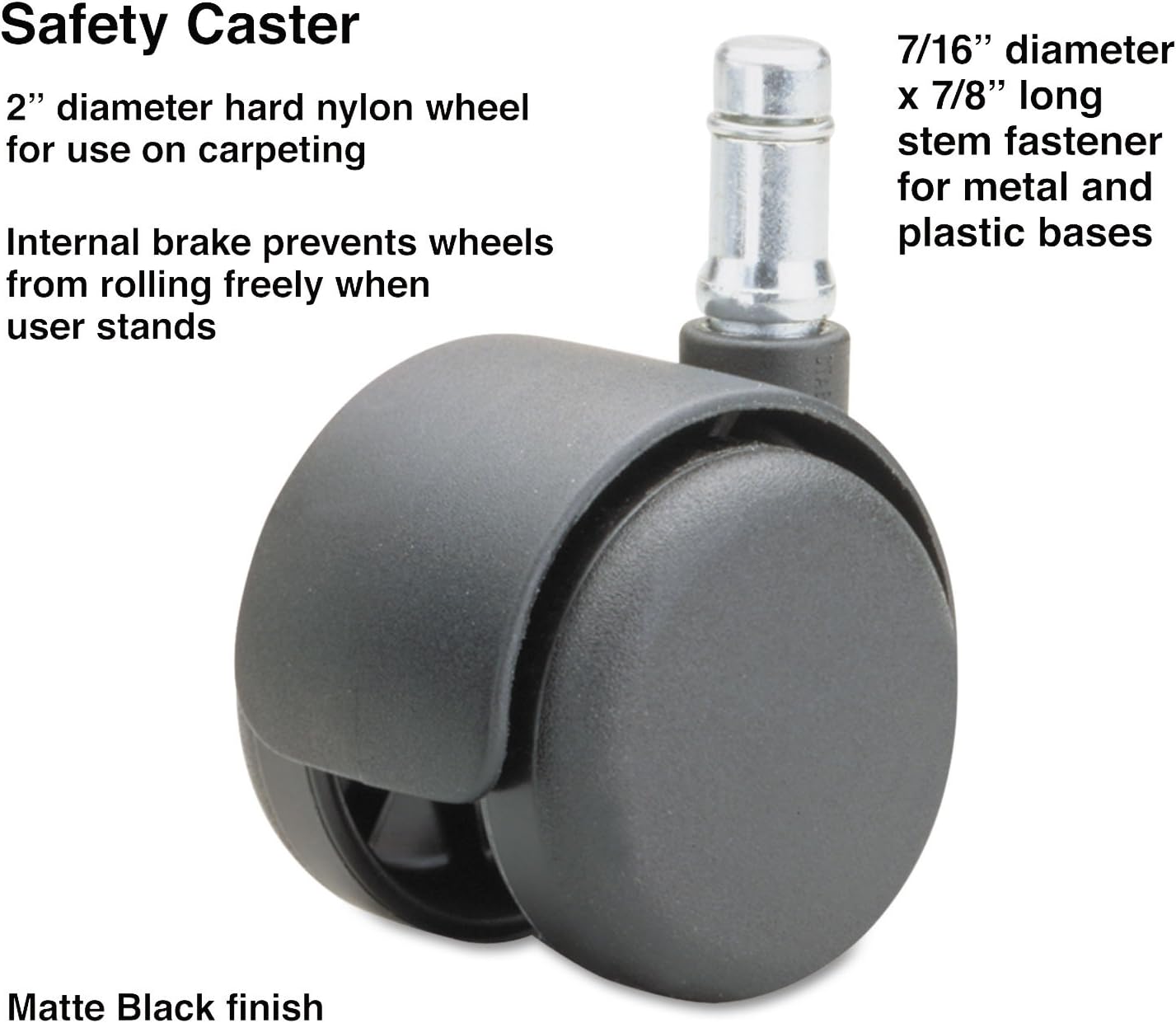 Master Caster Safety Casters, 100 lbs./Caster, Nylon, B