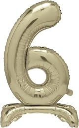 Unique Gold Standing Number 6 Foil Balloon 30 Inches Party Decor