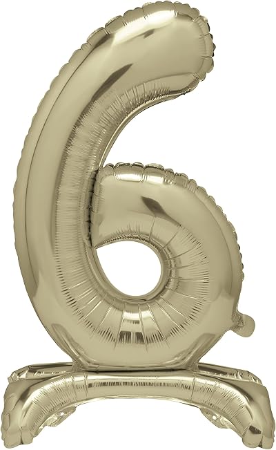 Unique Gold Standing Number 6 Foil Balloon 30 Inches Party Decor
