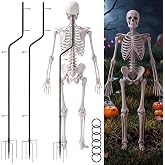 Briwooody 6.3 ft Large Halloween Skeleton Stand | Metal Pose Stand, Skeleton with Prongs Base, Yard Lawn Outdoor Display, Halloween Decor Accessories, Skeleton Not Included