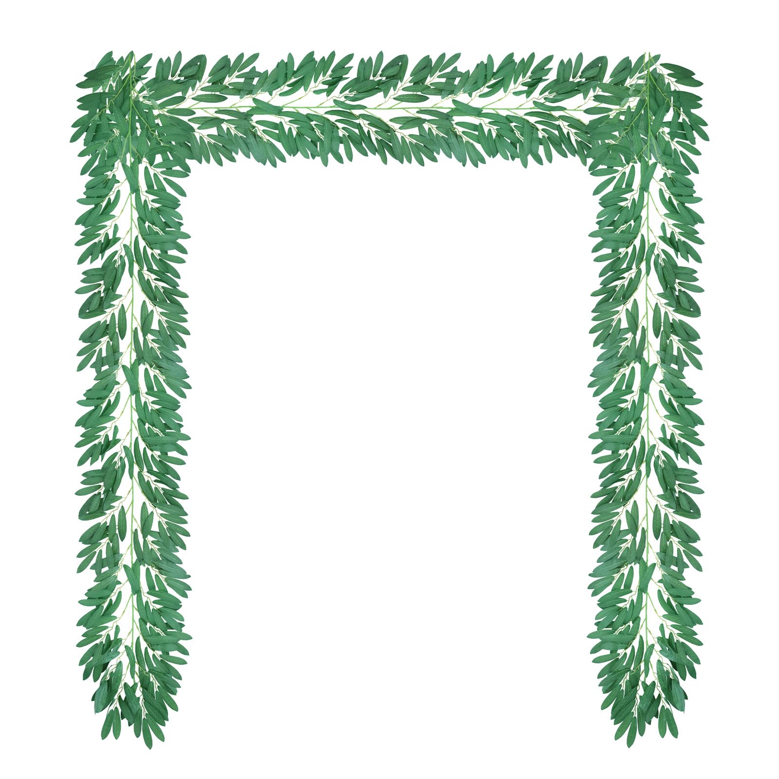 Photo 1 of ucky Artificial Olive Leaves Vines 71 Inch 2 Pcs Green Willow Vines Garland Artificial Plants Silk for Green Leaves Wedding Decoration Garland Photo Shooting Props
