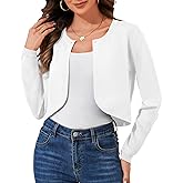 Milloud Cropped Cardigan Sweaters for Women Long Sleeve Open Front Bolero Shrugs for Dresses, S-XL