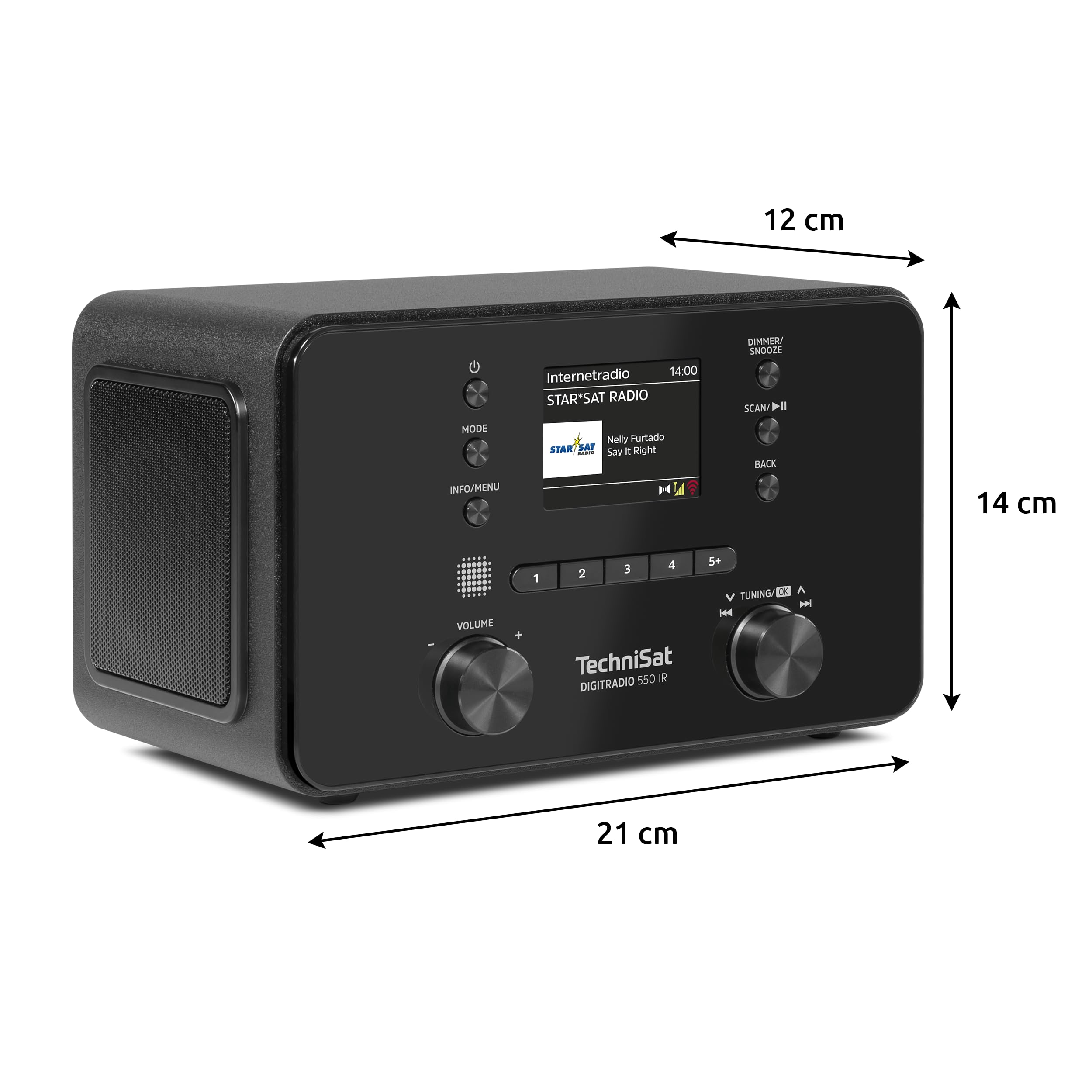 TechniSat DIGITRADIO 550 IR - Internetradio mit 10 Watt RMS Stereo-Sound (DAB+, UKW, WLAN, Bluetooth, Farbdisplay, Fernbedienung & App-Steuerung, Wecker-Funktion) 10