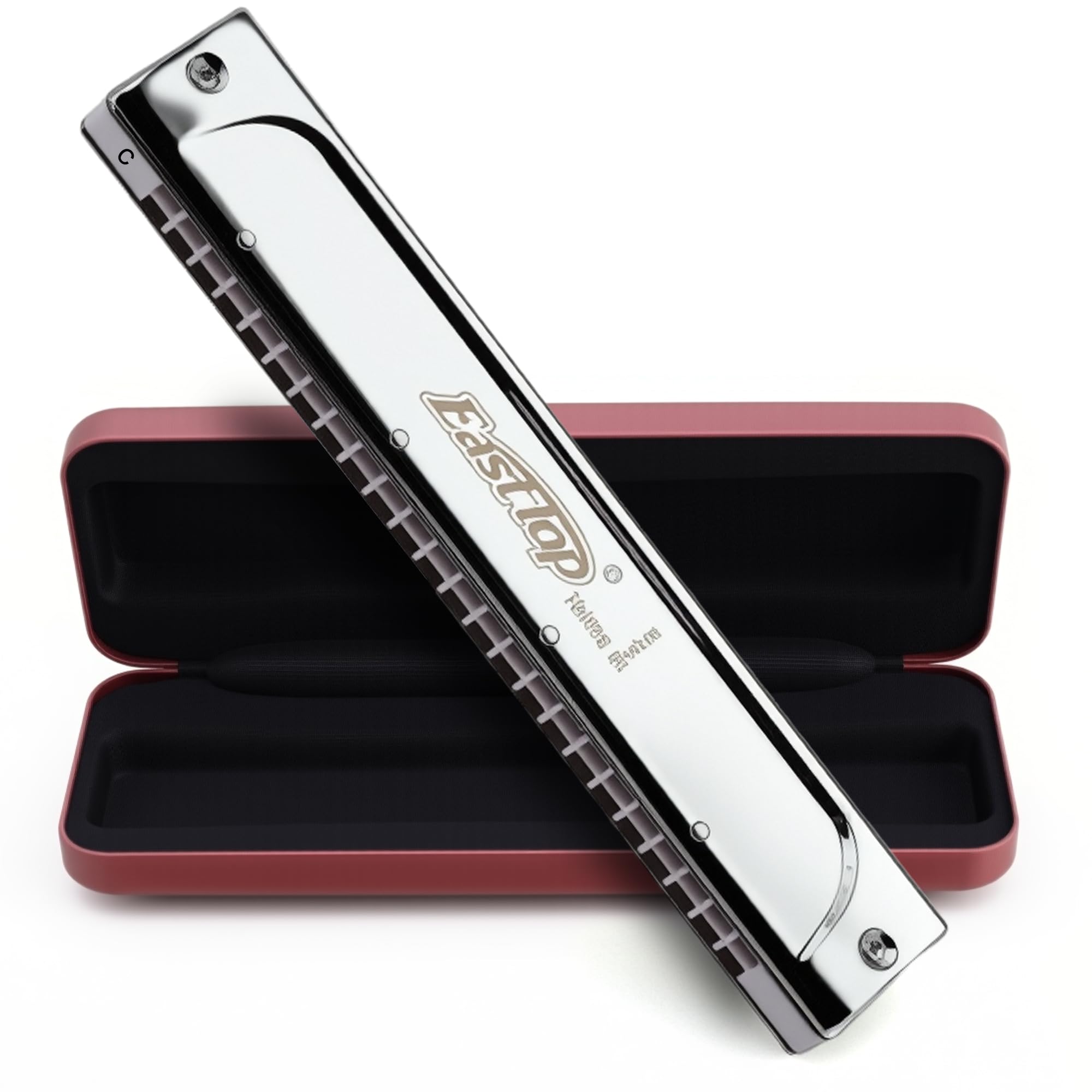 East top Tremolo Harmonica 24 Holes Professional Tremolo Harmonica in C, T2406S Mouth Organ 24 hole harmonica for Adults, Professional Players and Students