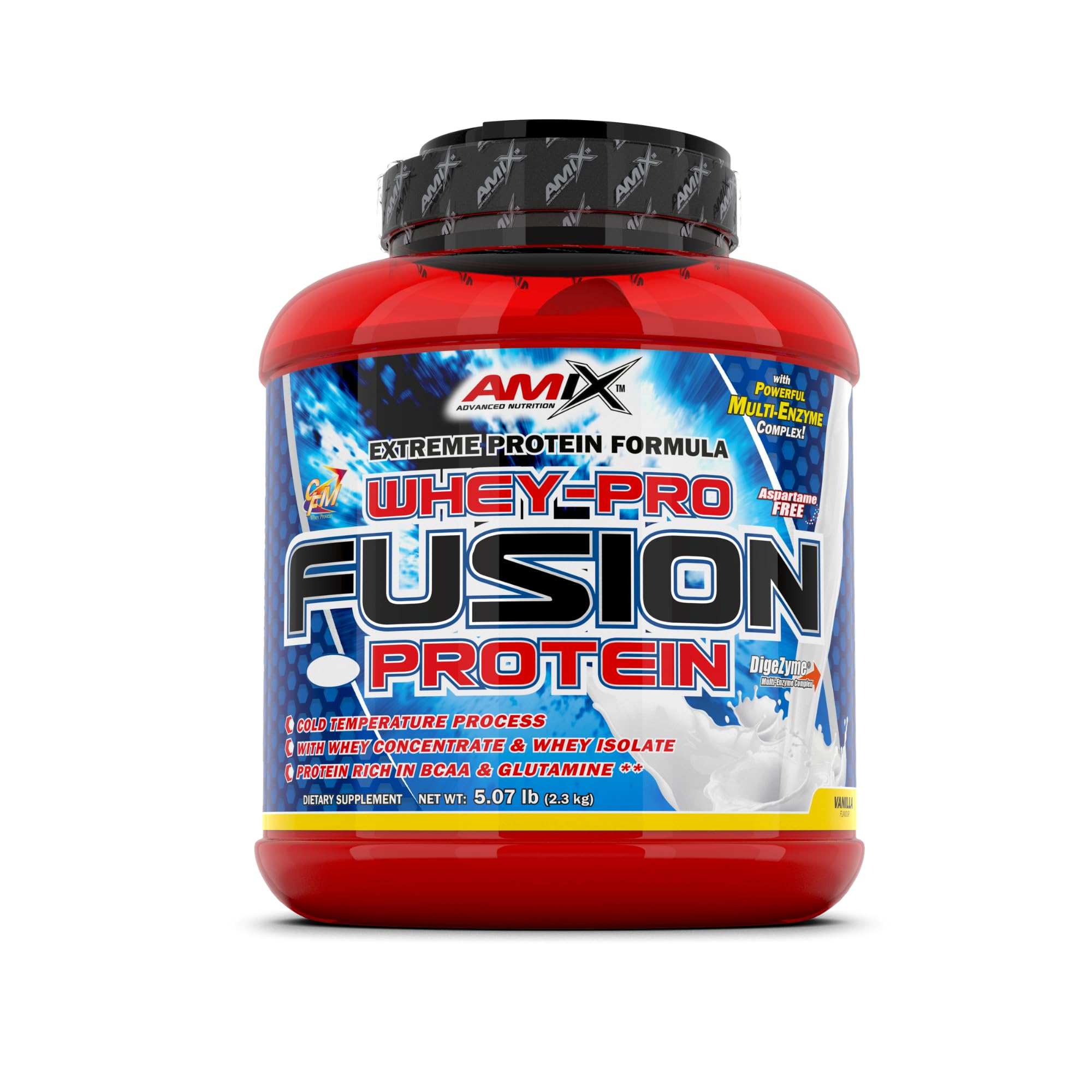AMIX - Whey Protein - Pure Fusion - Ultra Filtered Whey Concentrate - Isolate - Sweetened with Splenda - Contains L-glutamine - Protein for Increasing Muscle Mass - 5 Pound - Vanilla Flavor