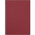 Clairefontaine - Ref 781452C - Age Bag Wirebound Notebook (100 Pages) - A4 Size, Lined Rulings, 90gsm Brushed Vellum Paper, Pocket for Loose Documents - Red Cover