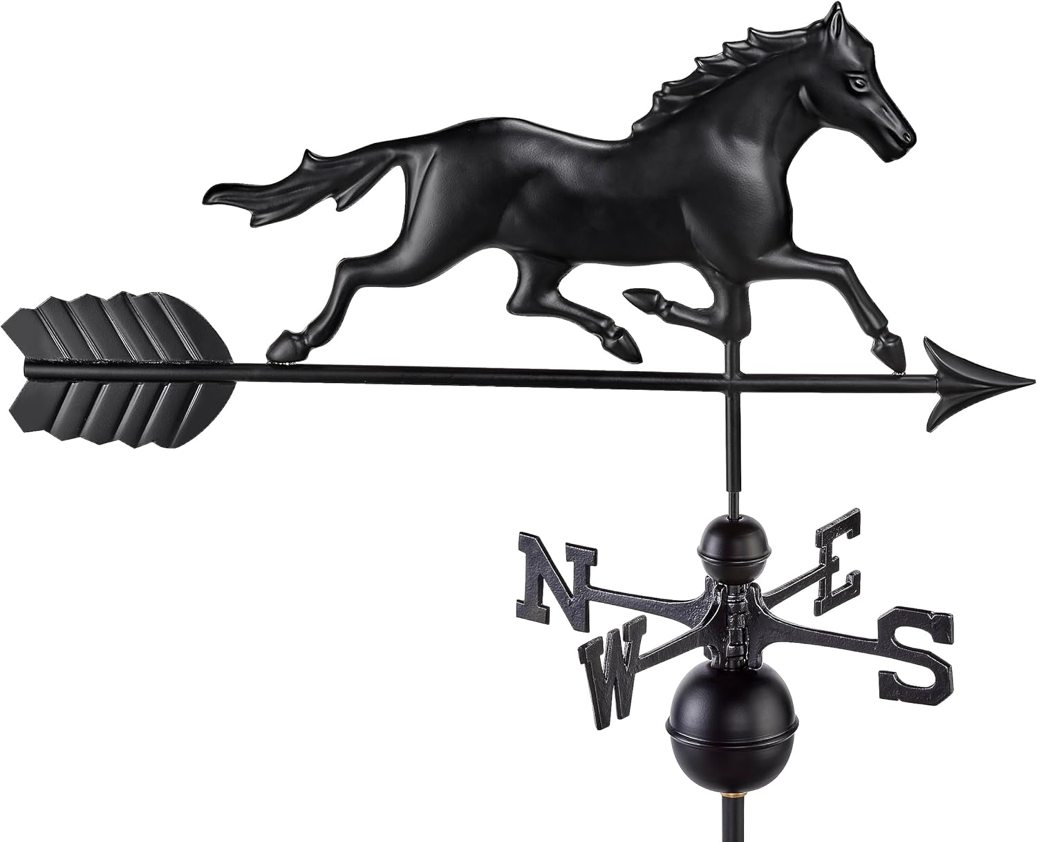 Weathervanes - Modern Farmhouse-Inspired Trotting Horse Standard/Full Size Weathervane - Black Finish by Good Directions
