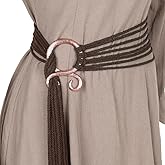 L'VOW Women Viking Troll Cross Rope Belt, Norse Witch & Medieval Shaman Waist Belt, Pagan Renaissance Accessory