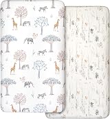 GLLQUEN Baby 2 Pack Cot Sheets 100% Microfiber 120x60cm Fitted Sheets