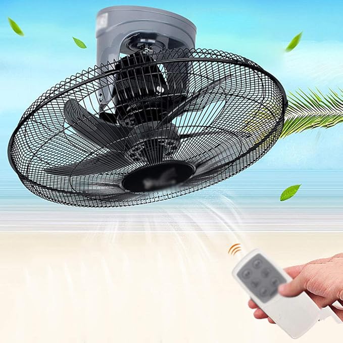 HRD 22 inch, industrial oscillating wall fan with remote control/timer