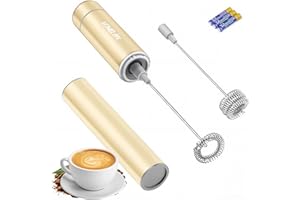 Electric Milk Frother Handheld,Travel Coffee Drink Mixer Batteries Included, 304 Stainless Steel Whisk for latte Cappuccino,B