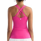 RUNNING GIRL Tank top with Built in Bra for Women,Compression Shirts Crisscross Back Workout Yoga Tops