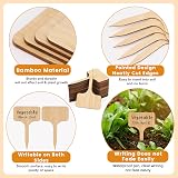 KINGLAKE 30 Pcs Bamboo Plant Labels with Marker Pen 10 x 6 cm T-Type view 3