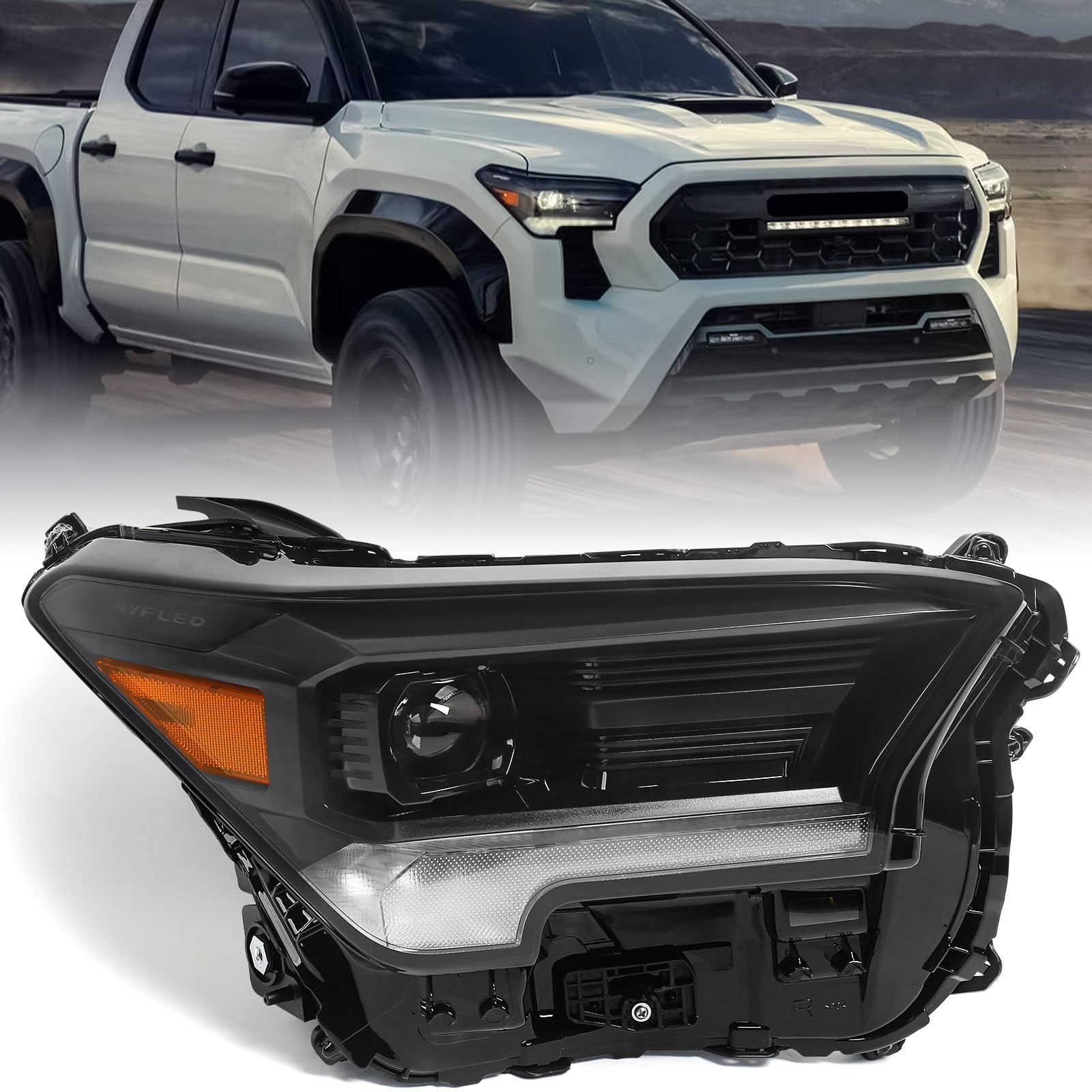 Photo 1 of Huray Full LED Headlight for Toyota Tacoma 2024 2025 OE 81110-AK020 Head Lamp Front Light Replacement (Passenger Side (Right))