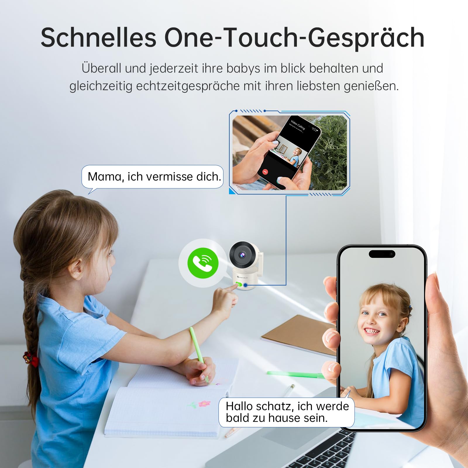 SYMYNELEC 2K Überwachungskamera Innen 360°, 5GHz/2,4GHz WLAN Überwachung mit KI Bewegungserkennung IR Nachtsicht, 4MP IP Security Kamera Indoor für Haustier, Hunde, Babyphone Kompatibel mit Alexa 8