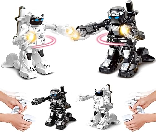 OBEST 2.4G Remote Control Fighting Robots for Kids, 2 PCS Eectric Toy Interactive Game, Robotic Toy with Sound and Light Effects for Boys Girls Kids Adults Birthday (81042)