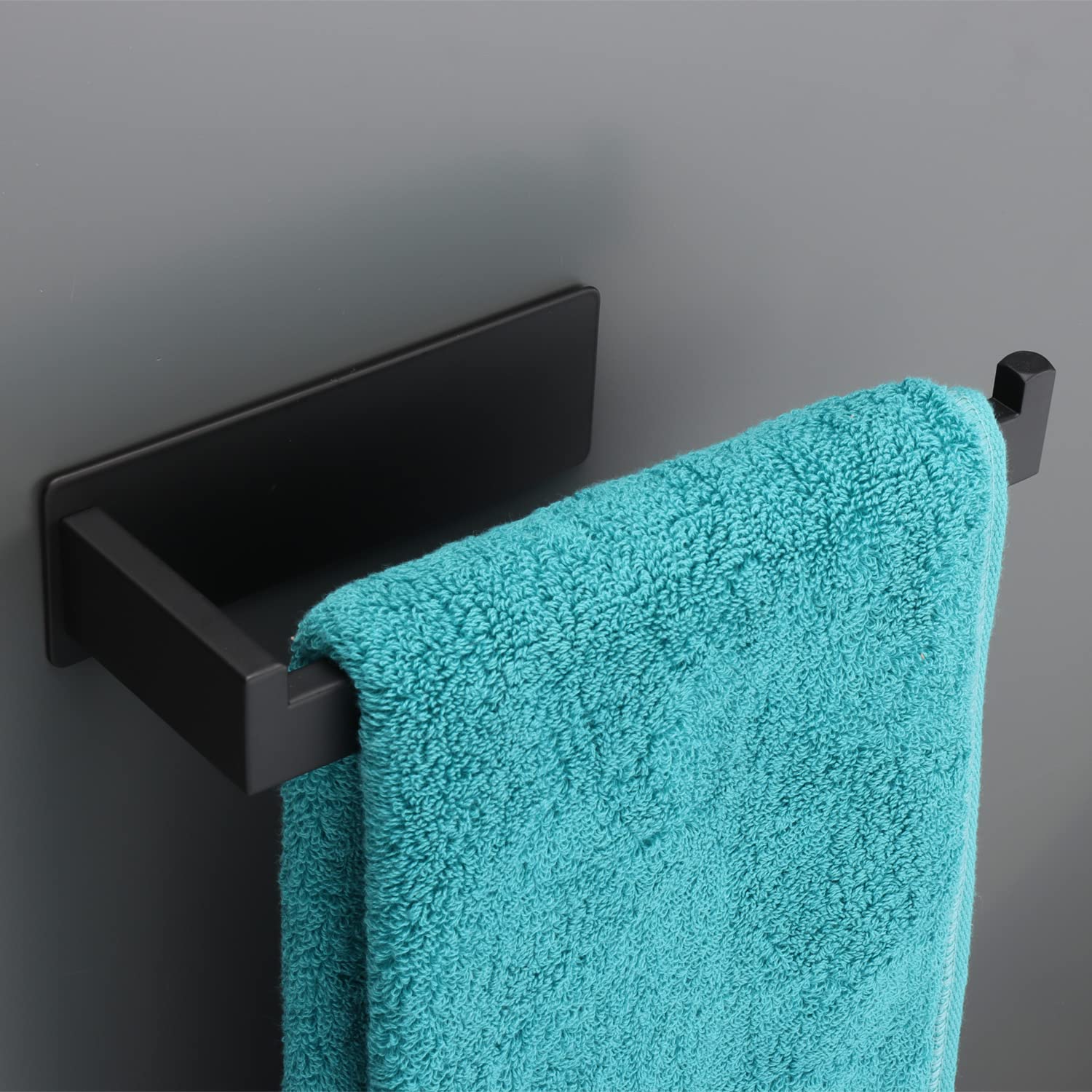 Photo 1 of Vanloory Hand Towel Holder, Strong Self Adhesive Hand Towel Ring, Thicken SUS304 Stainless Steel Hand Towel Bar/Rack, No Drilling Modern Hand Towel Hanger (Matte Black, 9 in)